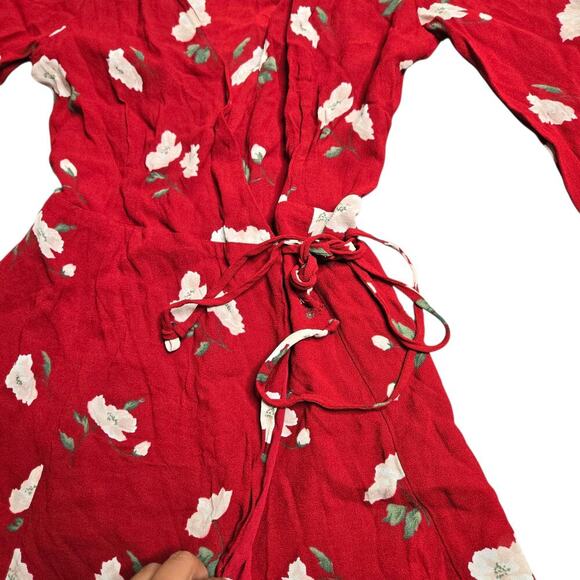 Reformation Collins Wrap Red Dress Size: XS - Picture 3 of 7